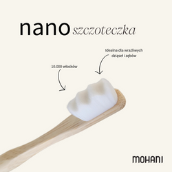 MOHANI Nano szczoteczka bambusowa do zębów, szara